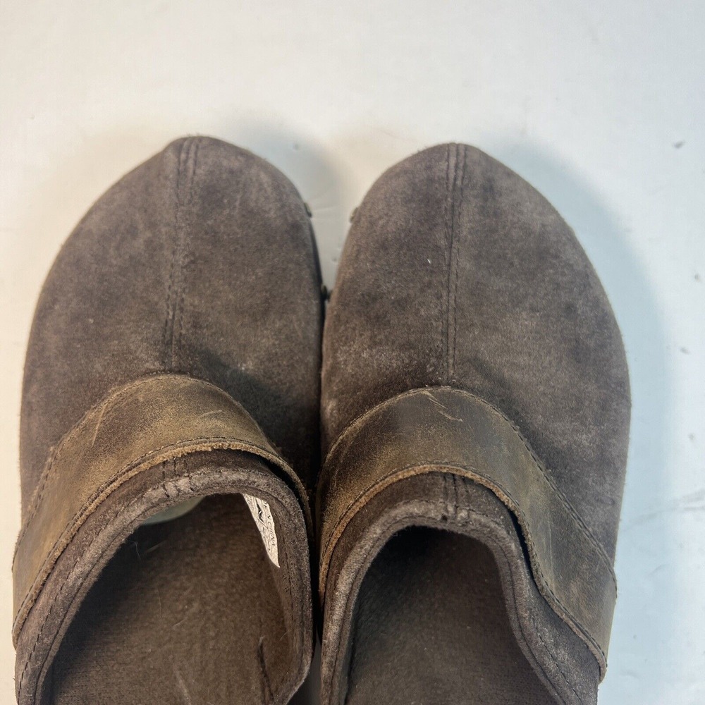 Crocs Womens 8 Brown Suede Studded Platform Clogs Hippie Mules Boho Cottagecore - Picture 10 of 10